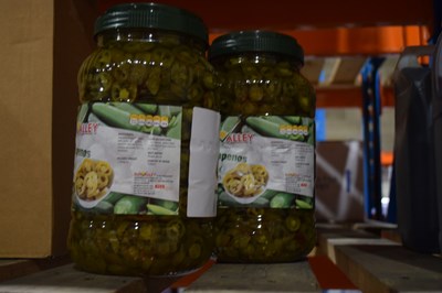Lot 95 - Two 3kg containers of sliced jalopenos. Best...
