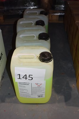 Lot 145 - Four 10 litre bottles of Automatic Dishwasher...
