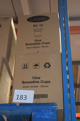 Lot 183 - Two boxes of 12oz Smoothy cups, approx 1000...