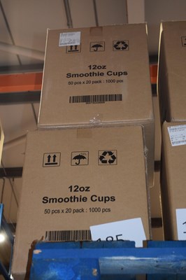 Lot 185 - Two boxes of 12oz Smoothy cups, approx 1000...