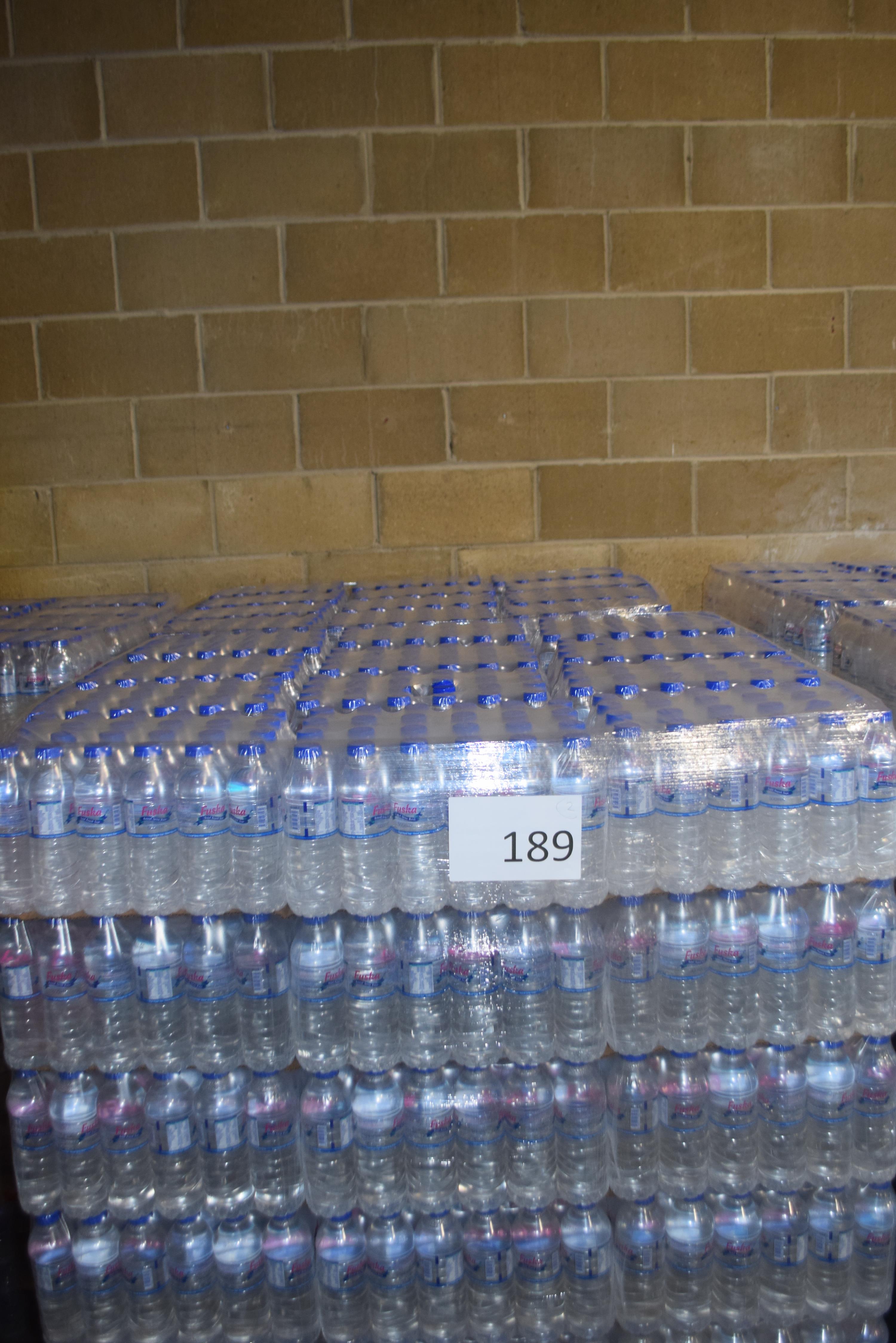 Lot 189 Two pallets of bottled water each pallet