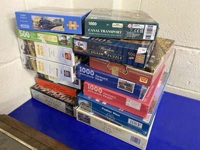 Lot 26 - Quantity of jigsaw puzzles, mainly railway and...