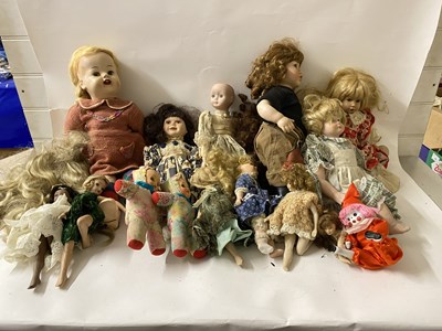 Lot 27 - Box of various porcelain headed dolls