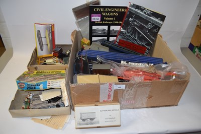 Lot 48 - Box of various model railway items to include...