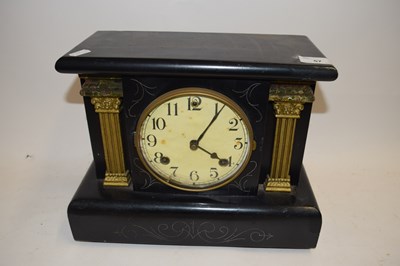 Lot 57 - Late 19th Century mantel clock in ebonised case