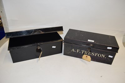 Lot 58 - Two vintage metal cash boxes
