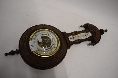 Lot 64 - Late 19th Century barometer in carved case