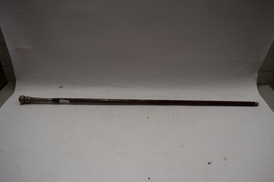 Lot 87 - Vintage white metal mounted walking cane