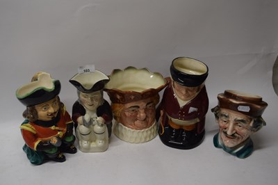 Lot 103 - Five various character jugs to include Royal...