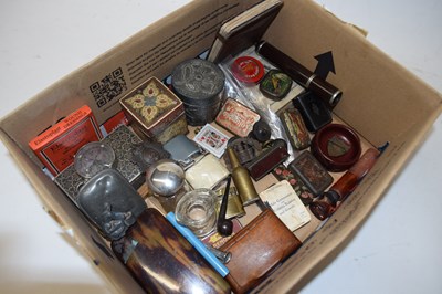 Lot 127 - Box of various mixed items to include tins for...