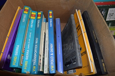 Lot 166 - Box of Haynes Workshop Manuals and others