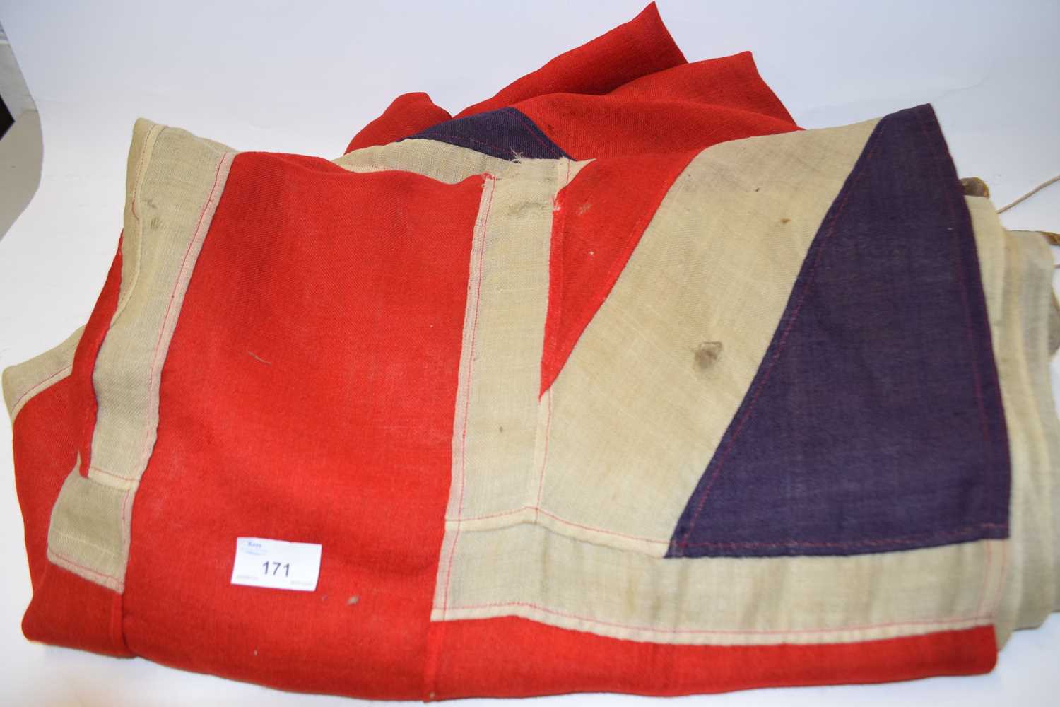 Lot 171 - Vintage Naval white ensign flag - worn and...