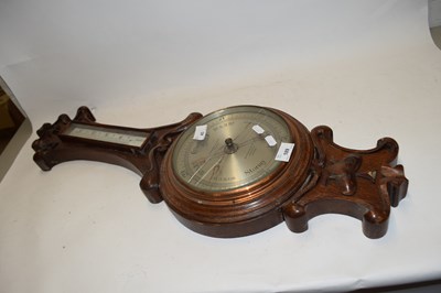 Lot 189 - Late 19th Century hardwood cased barometer,...