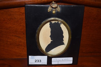 Lot 233 - Small silhouette picture set in an ebonised...