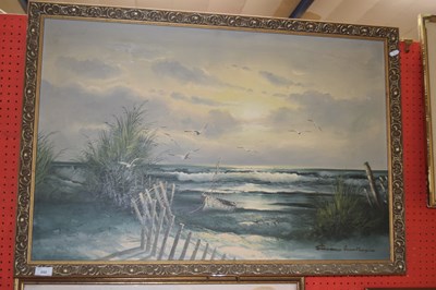 Lot 252 - Steven Muller, study of a beach scene with...