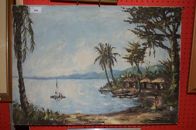 Lot 260 - K Paul (20th Century) study of a tropical...