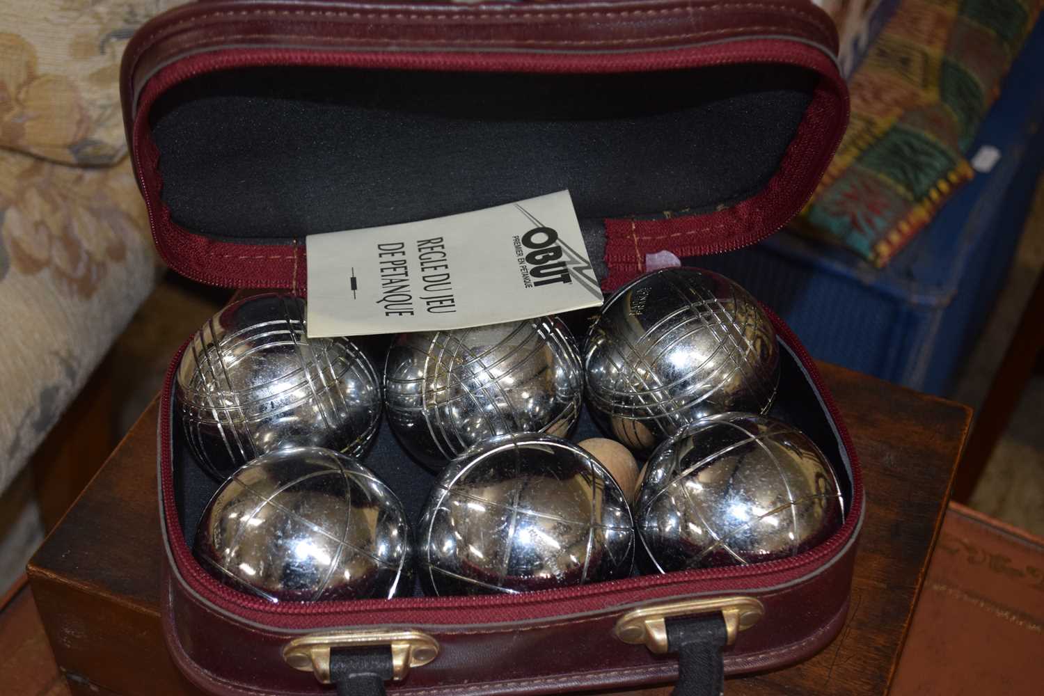 Lot 287 - Case Of Petanque Balls Together With A Metal