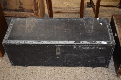 Lot 300 - Vintage black painted wooden tool box