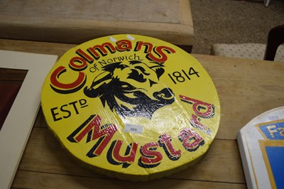 Lot 305 - Reproduction painted wood sign Colmans Mustard