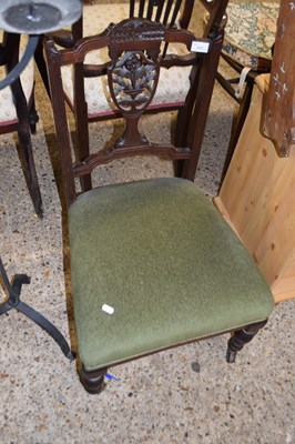 Lot 311 - Late 19th Century nursing chair with green...