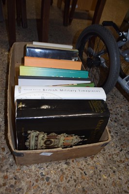 Lot 344 - Box of books, Antique Clock interest