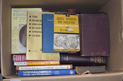 Lot 369 - One box of books, clocks and watch interest