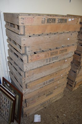 Lot 381 - Sixteen vintage wooden apple or potato crates