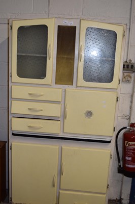 Lot 389 - Vintage kitchen cabinet with pull out enamel...