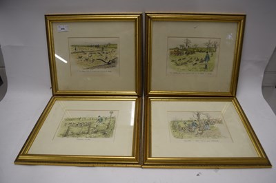 Lot 215 - Group of four hunting prints after Tom Ivester-...