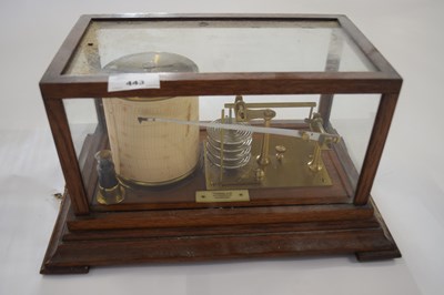 Lot 443 - 20th Century barograph set in a hardwood...