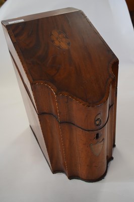 Lot 446 - Georgian mahogany former knife box with later...