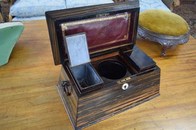 Lot 448 - 19th Century coromandel veneered tea caddy of...