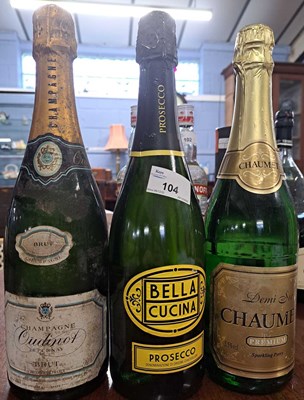 Lot 451 - Three bottles, Bella Cucina, Chaumet sparkling...