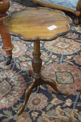 Lot 509 - Reproduction wine table with shaped lobed top...