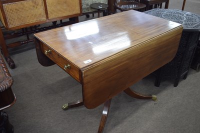 Lot 546 - Late Georgian mahogany pedestal pembroke table...