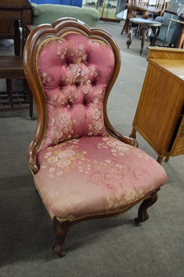 Lot 549 - Victorian mahogany framed floral upholstered...