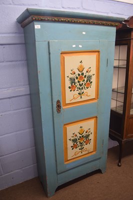 Lot 550 - Swiss light blue and floral painted pine...