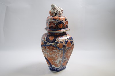 Lot 277 - Japanese porcelain vase and cover with lion...