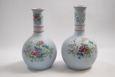 Lot 283 - Pair of Copeland stone ware vases, the pale...