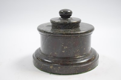 Lot 298 - Marble inkwell and cover raised on circular base