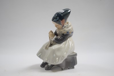 Lot 303 - Royal Copenhagen model of a young girl seated...