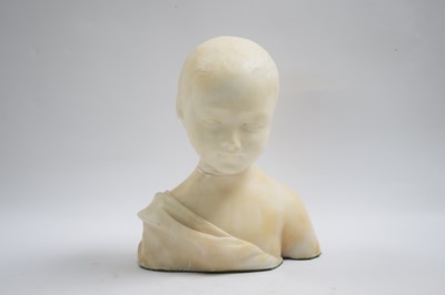 Lot 304 - Marble bust of a young child, 20cm high (a/f)