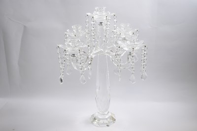 Lot 311 - Glass chandelier centrepiece with four candle...