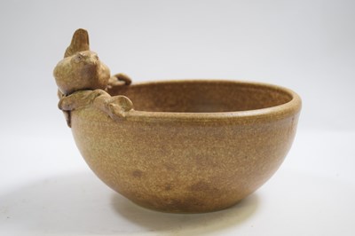 Lot 325 - Interesting Studio Pottery bowl mounted with a...