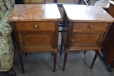 Lot 565 - Pair of 20th Century continental bedside...