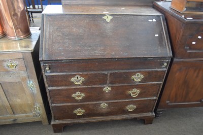 Lot 572 - Large 18th Century oak bureau with full front...