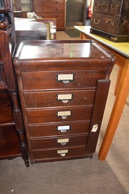 Lot 583 - 1930's hardwood six drawer filing cabinet,...