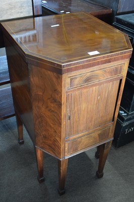 Lot 596 - 19th Century pot cupboard with hinged lid over...