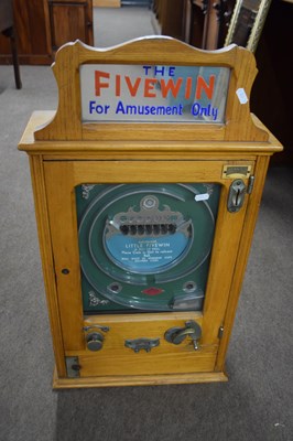 Lot 605 - Vintage The Fivewin cabinet pinball machine,...