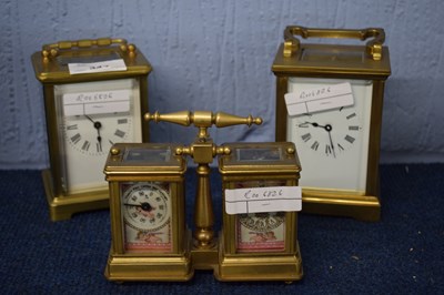 Lot 347 - A group of two carriage clocks, late 19th or...